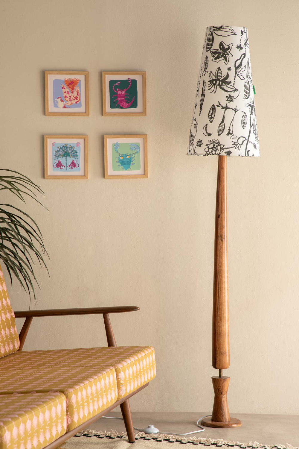 Eye In The Sky Tall Taper Lampshade (Charcoal)