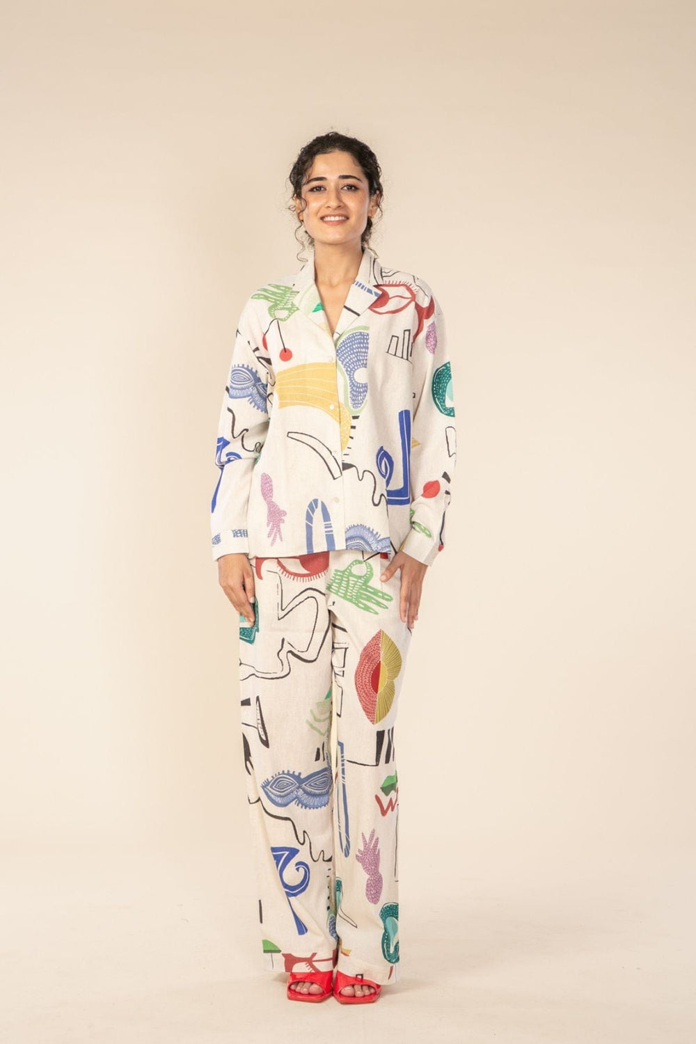 TOPS Face To Face Boxy Shirt (Multi Muted)
