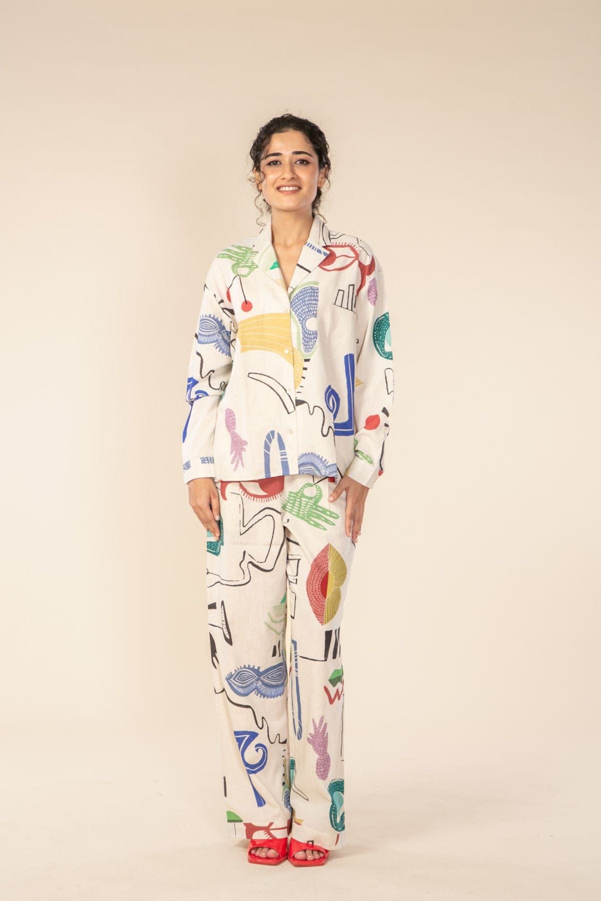 TOPS Face To Face Boxy Shirt (Multi Muted)