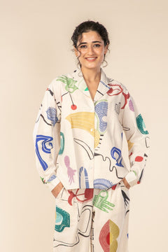 TOPS Face To Face Boxy Shirt (Multi Muted)