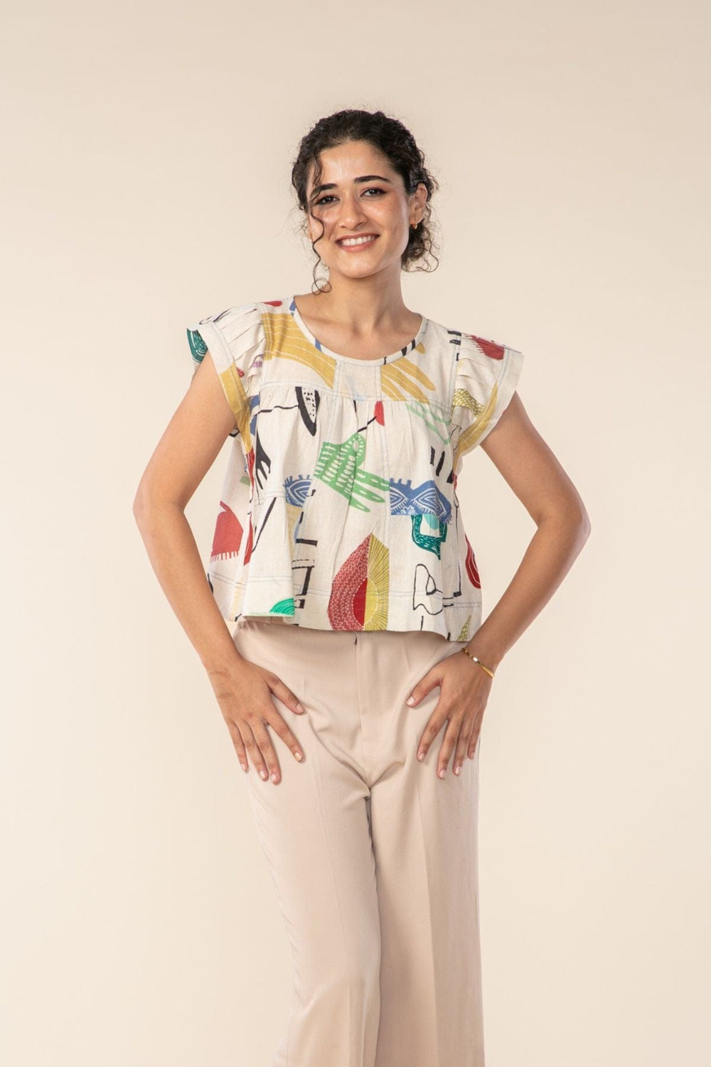 TOPS Face To Face Crop Top (Multi Muted)