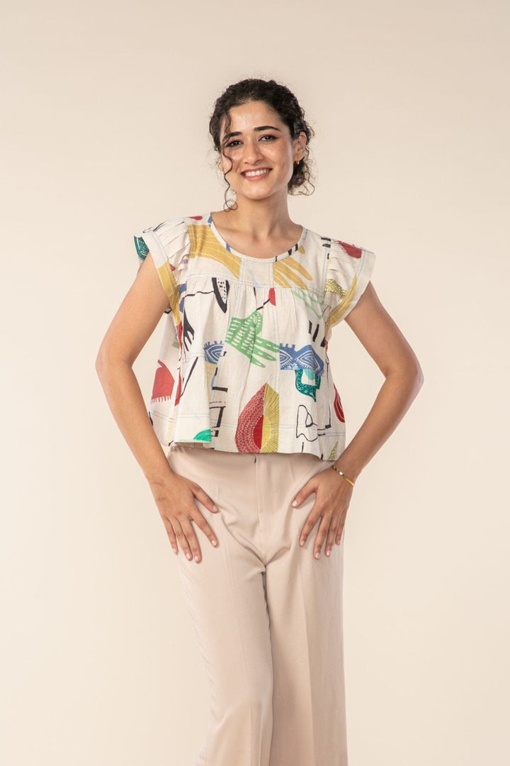 TOPS Face To Face Crop Top (Multi Muted)