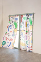 Face To Face Multi Muted Window Curtain In Sheer fabric