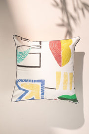 PRINT & PATTERN CUSHIONS Face To Face Multi-Colored Cushion Cover (61 X 61 Cm)