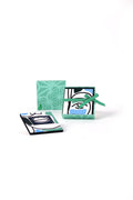 TRIVETS & COASTERS Faces Aqua Blue Coaster (Set Of 4)