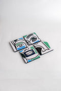 TRIVETS & COASTERS Faces Aqua Blue Coaster (Set Of 4)