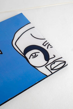 TRIVETS & COASTERS Faces Aqua Blue Trivet