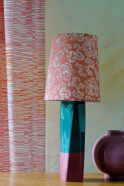 FACET TABLE LAMP (PEACOCK GREEN/PINK)