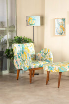 Fibo Accent Chair in Keora Honey Bloom Fabric