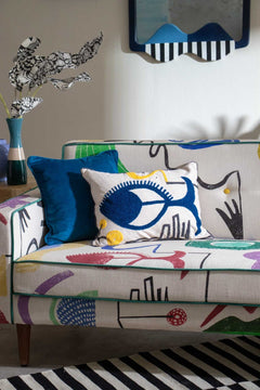 Fish Eye Multi Muted Cushion Cover (36 Cm X 50 Cm)