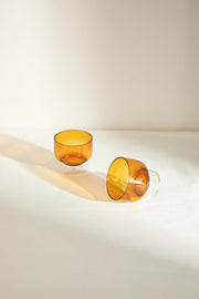 DRINKING GLASSES Flare Amber Cocktail Glasses (Set Of 2)