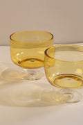 DRINKING GLASSES Flare Yellow Cocktail Glass (Set Of 2)