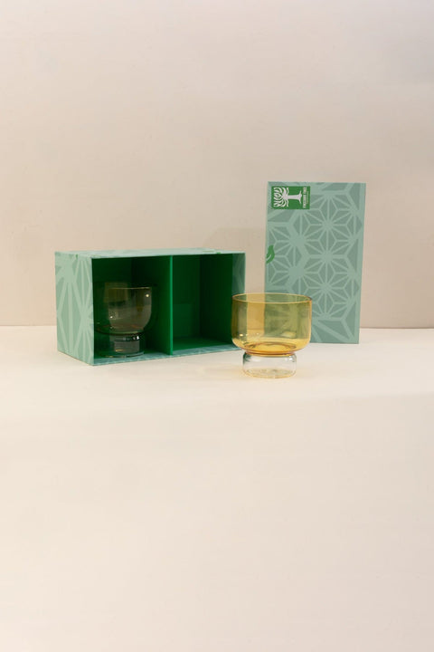 DRINKING GLASSES Flare Yellow Cocktail Glass (Set Of 2)