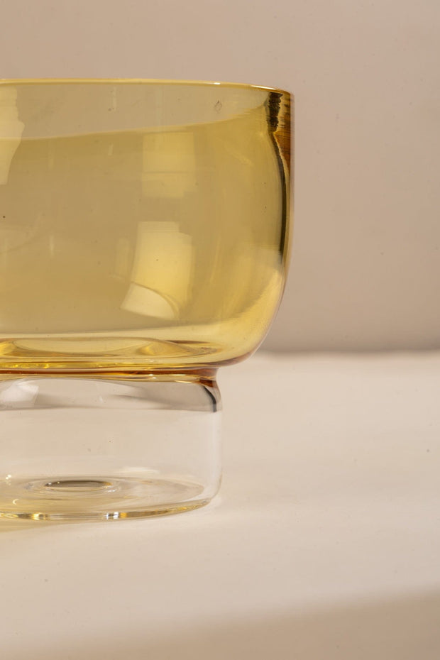 DRINKING GLASSES Flare Yellow Cocktail Glass (Set Of 2)