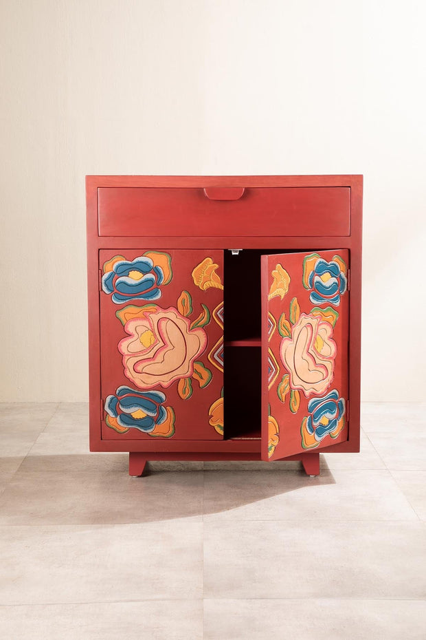CABINETS Flower Of Life Hand Carved Cabinet