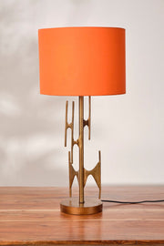 TABLE LAMPS Fluted Metal Table Lamp (Gold)
