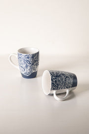 MUGS & CUPS Fragrant Fields Indigo Coffee Mug (Set Of 2)