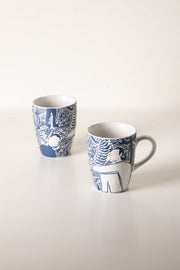 MUGS & CUPS Fragrant Fields Indigo Coffee Mug (Set Of 2)