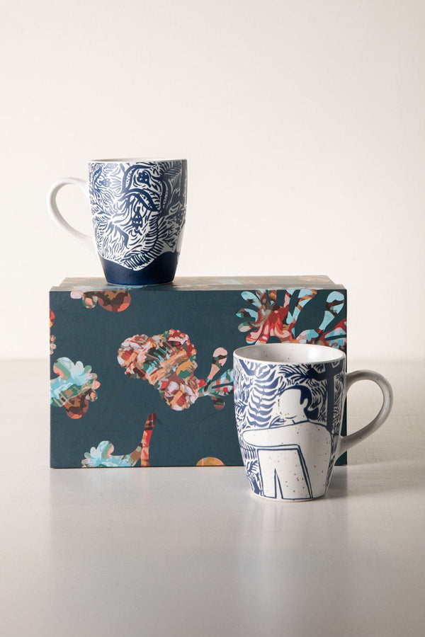 Fragrant Fields Indigo Coffee Mug (Set Of 2)