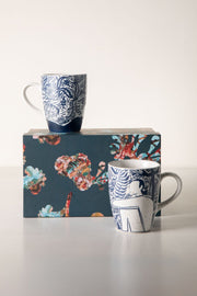 MUGS & CUPS Fragrant Fields Indigo Coffee Mug (Set Of 2)