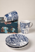 MUGS & CUPS Fragrant Fields Indigo Coffee Mug (Set Of 2)