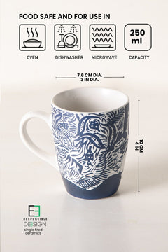 MUGS & CUPS Fragrant Fields Indigo Coffee Mug (Set Of 2)