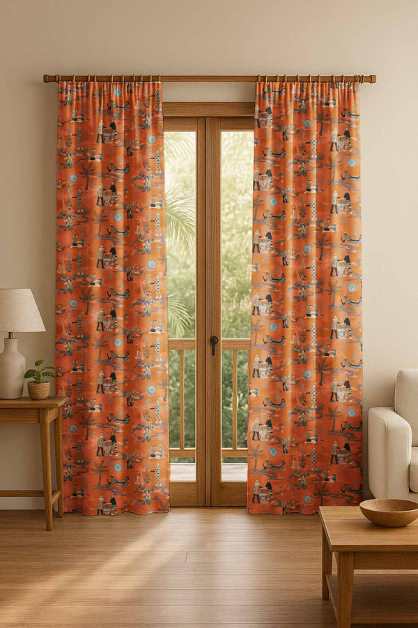 Fragrant Journey Dusky Red Cotton Drapes And Blinds