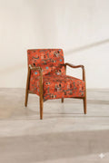 PRINT & PATTERN UPHOLSTERY FABRICS Fragrant Journey Printed Upholstery Fabric (Dusky Red)