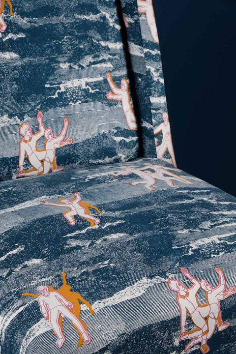 PRINT & PATTERN UPHOLSTERY FABRICS Free Falling Printed Upholstery Fabric (Night Sky)