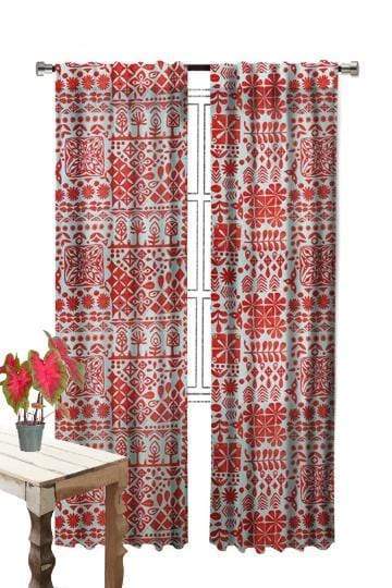 SHEER FABRIC AND CURTAINS Freedom Folk Sheer Fabric And Curtains (Coral)