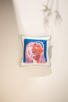 Gemini Sparkling Twins Deep Blue Cushion Cover (41 X 41 Cm)