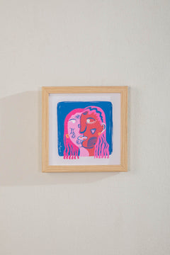 Gemini Sparkling Twins Wall Art (Deep Blue)
