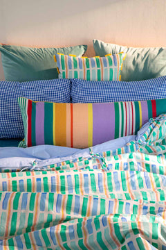 DUVET COVERS Geo Block Celadon Green Duvet Cover