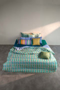 DUVET COVERS Geo Block Celadon Green Duvet Cover