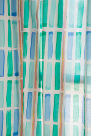 CURTAINS Geo Block Celadon Green Sheer Curtain