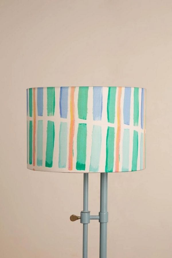 Geo Block Medium Drum Lampshade (Celadon Green)