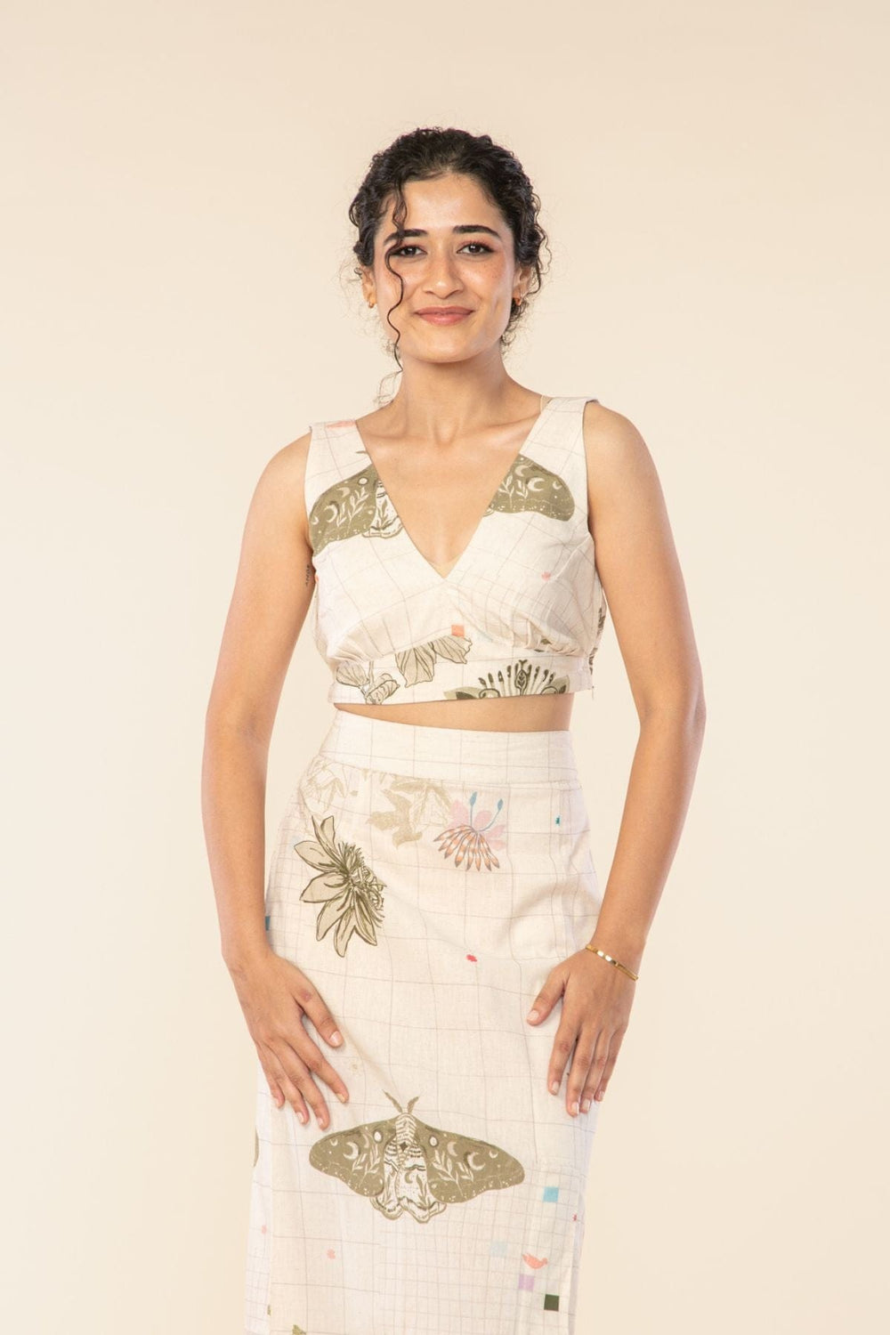TOPS Geo Botanics Bralette Top (Miniature Moss)