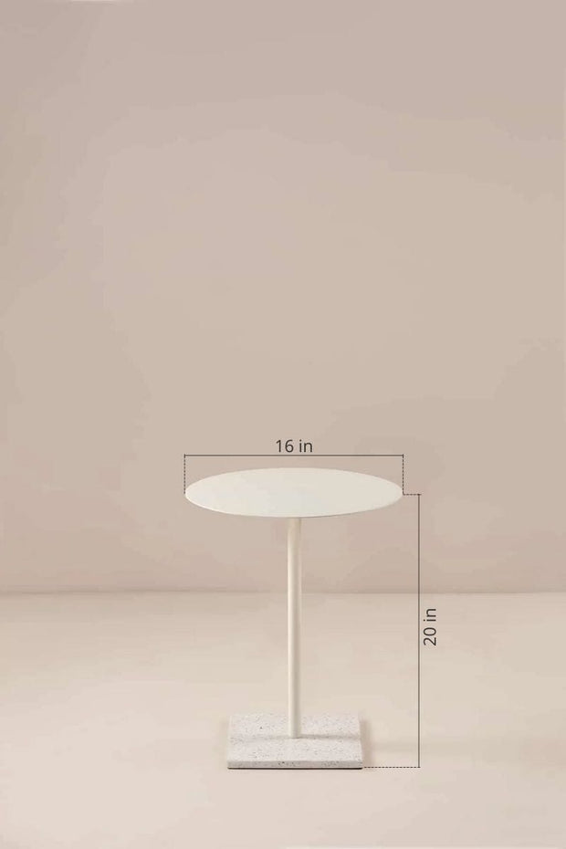 SIDE TABLES Geoglee Round Ivory Side Table (Metal)