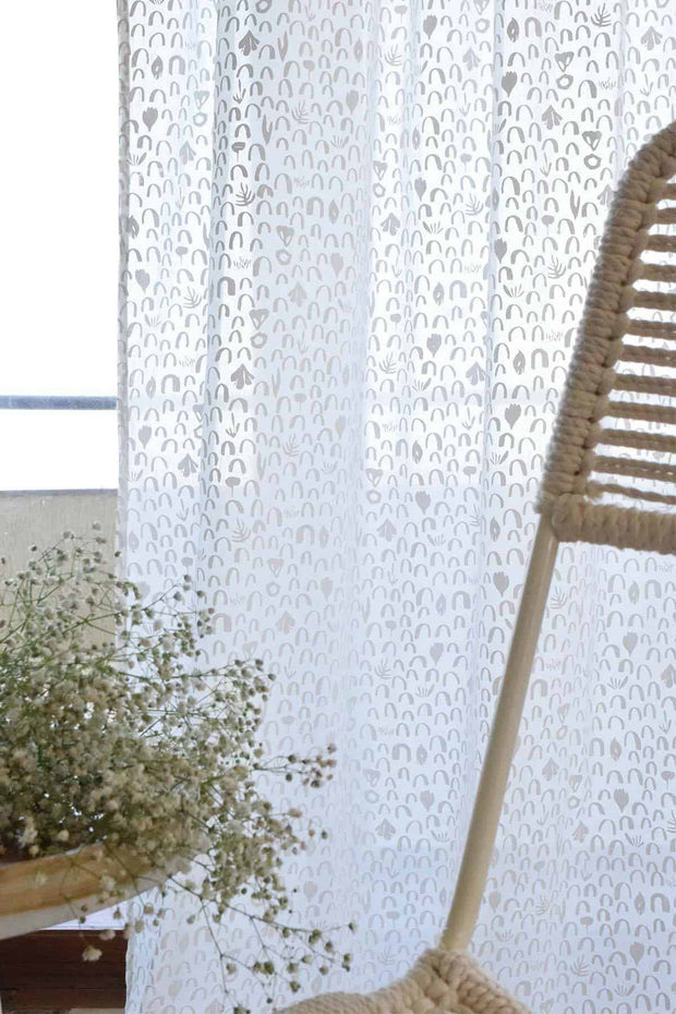 CURTAINS Gilli White Window Curtain In Sheer Fabric