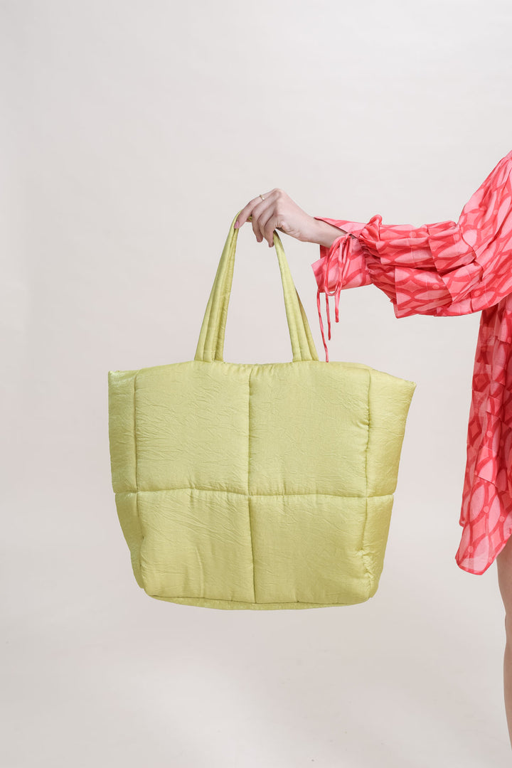 POCHETTE BAGS Glass Satin Bag (Lime Light)