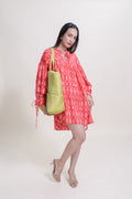 POCHETTE BAGS Glass Satin Bag (Lime Light)