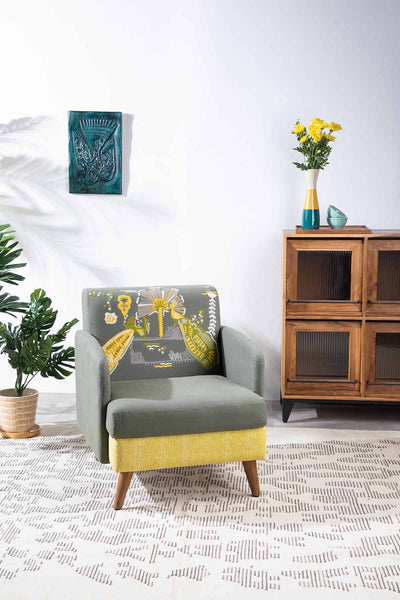 ARMCHAIRS & ACCENTS Glider Armchair With Embroidered Upholstery
