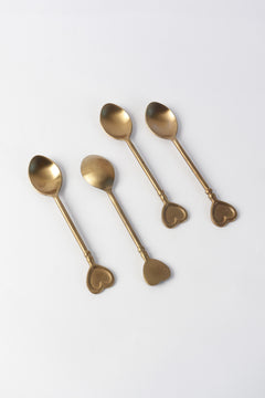 Golden Heart Dessert Spoon Set