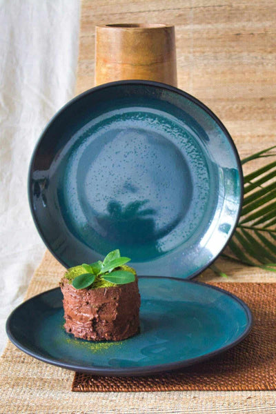 SIDE PLATES Green Fields Ceramic Side Plate and Bowl Gift Set (Set Of 4)