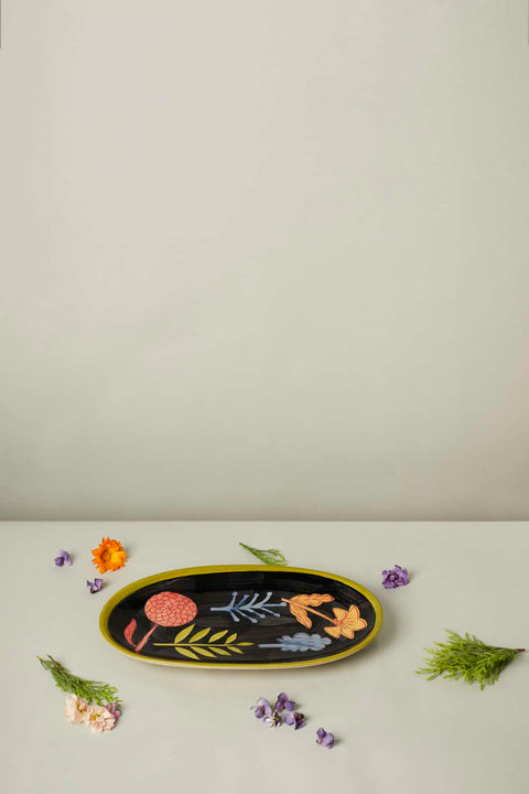 SERVING PLATTERS Green House Ceramic Oval Platter