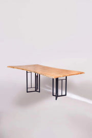 DINING TABLES Y-Grid Live Edge Acacia Wood And Metal Dining Table