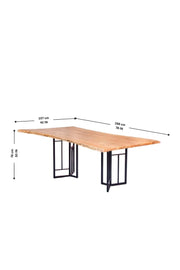 DINING TABLES Y-Grid Live Edge Acacia Wood And Metal Dining Table