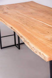 DINING TABLES T Grid  Acacia Wood And Metal Dining Table