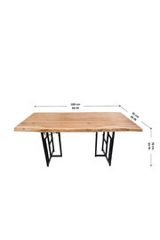 DINING TABLES T Grid  Acacia Wood And Metal Dining Table