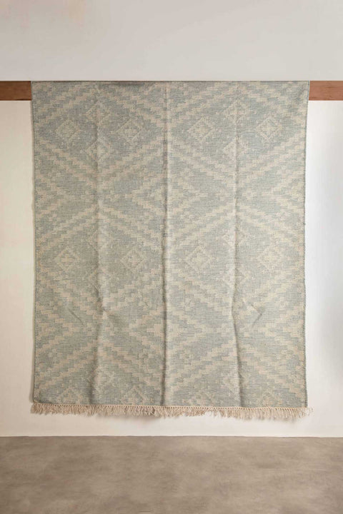 WOVEN & TEXTURED RUGS Grid Muted Lozenges Woven Rug (Grey)